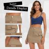 imageZando High Waisted Cargo Mini Skirt Y2K Bodycon Denim Mini Skirt Y2K Jean Skirt with Pockets Y2K Button Cargo SkirtHot Pink
