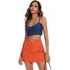 imageZando High Waisted Cargo Mini Skirt Y2K Bodycon Denim Mini Skirt Y2K Jean Skirt with Pockets Y2K Button Cargo SkirtOrange