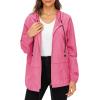 imageZando Lightweight Rain Jacket Women Raincoat for Women Packable Rain Coat Windbreaker Rain Jackets Waterproof with HoodHot Pink