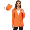 imageZando Lightweight Rain Jacket Women Raincoat for Women Packable Rain Coat Windbreaker Rain Jackets Waterproof with HoodOrange