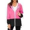 imageZando Lightweight Rain Jacket Women Raincoat for Women Packable Rain Coat Windbreaker Rain Jackets Waterproof with HoodPlus Hot Pink Black