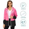 imageZando Lightweight Rain Jacket Women Raincoat for Women Packable Rain Coat Windbreaker Rain Jackets Waterproof with HoodPlus Hot Pink Black