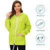 imageZando Lightweight Rain Jacket Women Raincoat for Women Packable Rain Coat Windbreaker Rain Jackets Waterproof with HoodPlus Neon Green