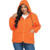 imageZando Lightweight Rain Jacket Women Raincoat for Women Packable Rain Coat Windbreaker Rain Jackets Waterproof with HoodPlus Orange