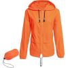 imageZando Lightweight Rain Jacket Women Raincoat for Women Packable Rain Coat Windbreaker Rain Jackets Waterproof with HoodPlus Orange