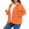 imageZando Lightweight Rain Jacket Women Raincoat for Women Packable Rain Coat Windbreaker Rain Jackets Waterproof with HoodPlus Orange