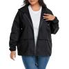 imageZando Lightweight Rain Jacket Women Raincoat for Women Packable Rain Coat Windbreaker Rain Jackets Waterproof with HoodPlus Solid Black