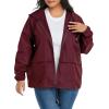 imageZando Lightweight Rain Jacket Women Raincoat for Women Packable Rain Coat Windbreaker Rain Jackets Waterproof with HoodPlus Solid Burgundy