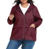 imageZando Lightweight Rain Jacket Women Raincoat for Women Packable Rain Coat Windbreaker Rain Jackets Waterproof with HoodPlus Solid Burgundy