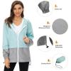 imageZando Lightweight Rain Jacket Women Raincoat for Women Packable Rain Coat Windbreaker Rain Jackets Waterproof with HoodPlus Solid Dark Green