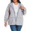 imageZando Lightweight Rain Jacket Women Raincoat for Women Packable Rain Coat Windbreaker Rain Jackets Waterproof with HoodPlus Solid Gray