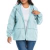 imageZando Lightweight Rain Jacket Women Raincoat for Women Packable Rain Coat Windbreaker Rain Jackets Waterproof with HoodPlus Solid Mint