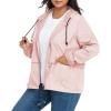imageZando Lightweight Rain Jacket Women Raincoat for Women Packable Rain Coat Windbreaker Rain Jackets Waterproof with HoodPlus Solid Pink