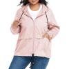 imageZando Lightweight Rain Jacket Women Raincoat for Women Packable Rain Coat Windbreaker Rain Jackets Waterproof with HoodPlus Solid Pink