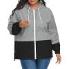 imageZando Lightweight Rain Jacket Women Raincoat for Women Packable Rain Coat Windbreaker Rain Jackets Waterproof with HoodPlus Z Gray