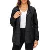 imageZando Lightweight Rain Jacket Women Raincoat for Women Packable Rain Coat Windbreaker Rain Jackets Waterproof with HoodSolid Black