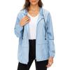 imageZando Lightweight Rain Jacket Women Raincoat for Women Packable Rain Coat Windbreaker Rain Jackets Waterproof with HoodSolid Blue