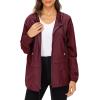 imageZando Lightweight Rain Jacket Women Raincoat for Women Packable Rain Coat Windbreaker Rain Jackets Waterproof with HoodSolid Burgundy