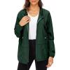 imageZando Lightweight Rain Jacket Women Raincoat for Women Packable Rain Coat Windbreaker Rain Jackets Waterproof with HoodSolid Dark Green