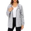 imageZando Lightweight Rain Jacket Women Raincoat for Women Packable Rain Coat Windbreaker Rain Jackets Waterproof with HoodSolid Gray