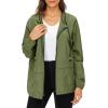 imageZando Lightweight Rain Jacket Women Raincoat for Women Packable Rain Coat Windbreaker Rain Jackets Waterproof with HoodSolid Green