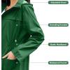 imageZando Packable Rain Jacket Women Waterproof Long Rain Coat Lightweight with Hood Windbreaker Jackets Outdoor Trench CoatA02 Grass Green