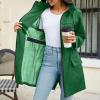 imageZando Packable Rain Jacket Women Waterproof Long Rain Coat Lightweight with Hood Windbreaker Jackets Outdoor Trench CoatA02 Grass Green
