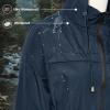 imageZando Packable Rain Jacket Women Waterproof Long Rain Coat Lightweight with Hood Windbreaker Jackets Outdoor Trench CoatA03 Navy Blue