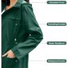 imageZando Packable Rain Jacket Women Waterproof Long Rain Coat Lightweight with Hood Windbreaker Jackets Outdoor Trench CoatA04 Army Green