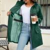 imageZando Packable Rain Jacket Women Waterproof Long Rain Coat Lightweight with Hood Windbreaker Jackets Outdoor Trench CoatA04 Army Green