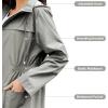 imageZando Packable Rain Jacket Women Waterproof Long Rain Coat Lightweight with Hood Windbreaker Jackets Outdoor Trench CoatA05 Grey