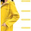 imageZando Packable Rain Jacket Women Waterproof Long Rain Coat Lightweight with Hood Windbreaker Jackets Outdoor Trench CoatA11 Yellow