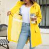 imageZando Packable Rain Jacket Women Waterproof Long Rain Coat Lightweight with Hood Windbreaker Jackets Outdoor Trench CoatA11 Yellow