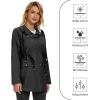 imageZando Raincoat for Women Rain Jackets for Women Waterproof Lightweight Windbreaker Outdoor Hooded Trench Coat Long Rain CoatsBlack