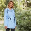 imageZando Raincoat for Women Rain Jackets for Women Waterproof Lightweight Windbreaker Outdoor Hooded Trench Coat Long Rain CoatsLight Blue