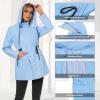 imageZando Raincoat for Women Rain Jackets for Women Waterproof Lightweight Windbreaker Outdoor Hooded Trench Coat Long Rain CoatsLight Blue