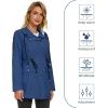 imageZando Raincoat for Women Rain Jackets for Women Waterproof Lightweight Windbreaker Outdoor Hooded Trench Coat Long Rain CoatsNavy Blue