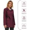 imageZando Raincoat for Women Rain Jackets for Women Waterproof Lightweight Windbreaker Outdoor Hooded Trench Coat Long Rain CoatsWine Red