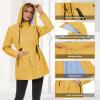 imageZando Raincoat for Women Rain Jackets for Women Waterproof Lightweight Windbreaker Outdoor Hooded Trench Coat Long Rain CoatsYellow