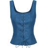 imageZando Renaissance Costume Women Pirate Medieval Viking Corsets Top Vintage Costume Steampunk Gothic Tank TopBlue