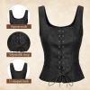 imageZando Renaissance Costume Women Pirate Medieval Viking Corsets Top Vintage Costume Steampunk Gothic Tank TopWine