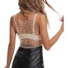 imageZando Women Pearl Top Rhinestone See Through Sleeveless Mesh Beaded Shirts Top See Through Blouse Top1 Nude