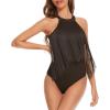 imageZando Womens Fringe Top Bodysuit Sleeveless Top for Women Country Concert Outfit Nashville Cowgirl OutfitDark Coffe