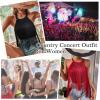 imageZando Womens Fringe Top Bodysuit Sleeveless Top for Women Country Concert Outfit Nashville Cowgirl OutfitWhite