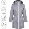 imageZando Womens Rain Jackets for Women Waterproof Rain Coats for Women Active Packable Raincoat Windbreaker Jacket with HoodA05 Grey