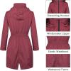 imageZando Womens Rain Jackets for Women Waterproof Rain Coats for Women Active Packable Raincoat Windbreaker Jacket with HoodA06 Wine Red