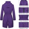 imageZando Womens Rain Jackets for Women Waterproof Rain Coats for Women Active Packable Raincoat Windbreaker Jacket with HoodA07 Purple