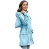 imageZando Packable Rain Jacket Women Waterproof Long Rain Coat Lightweight with Hood Windbreaker Jackets Outdoor Trench CoatA08 Light Blue