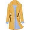 imageZando Raincoat for Women Rain Jackets for Women Waterproof Lightweight Windbreaker Outdoor Hooded Trench Coat Long Rain CoatsYellow