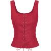 imageZando Renaissance Costume Women Pirate Medieval Viking Corsets Top Vintage Costume Steampunk Gothic Tank TopWine